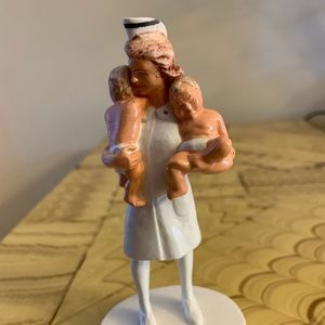 Vintage Collectible Sebastian Miniature Nurse holding twins